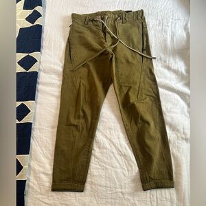 One of a kind tailor made green pants